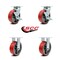 Service Caster Tool Box Caster Wheel Set 6'' Red Poly on Cast Iron Swivel Casters, 4PK TOOL-SCC-30CS620-PUB-RS-TLB-2-R-2 - alternate 3
